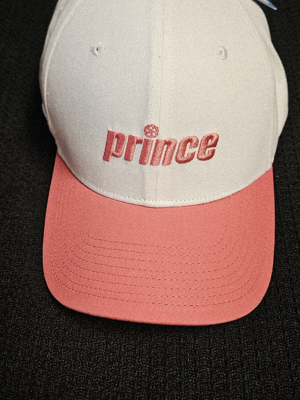 Prince Pickleball White Cap with Red Visor and Logo